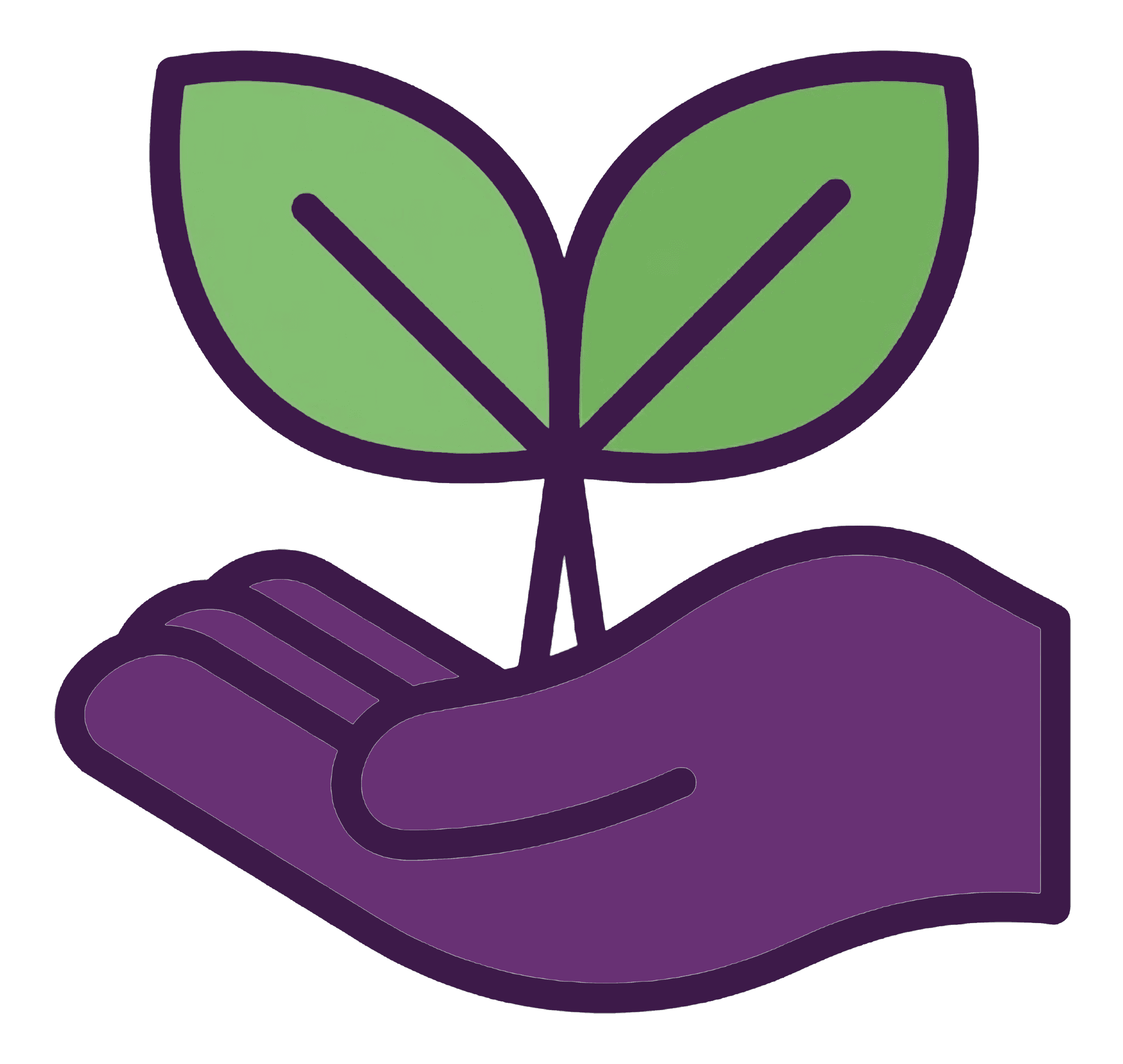 Sustainability icon representing wellbeing and sustainable actions.